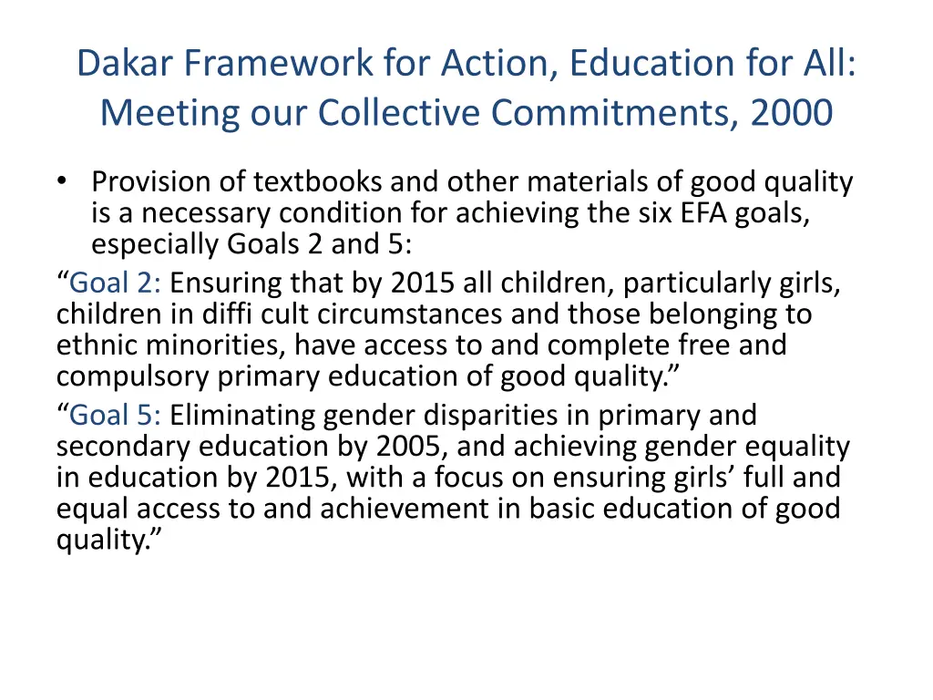 dakar framework for action education
