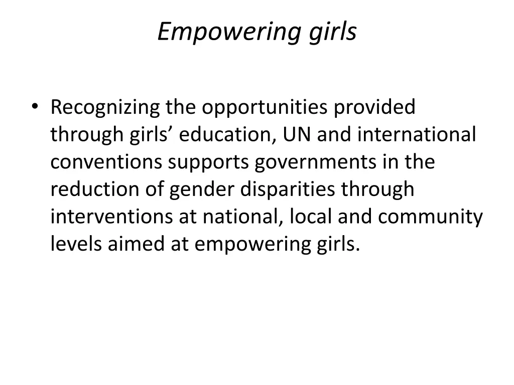 empowering girls