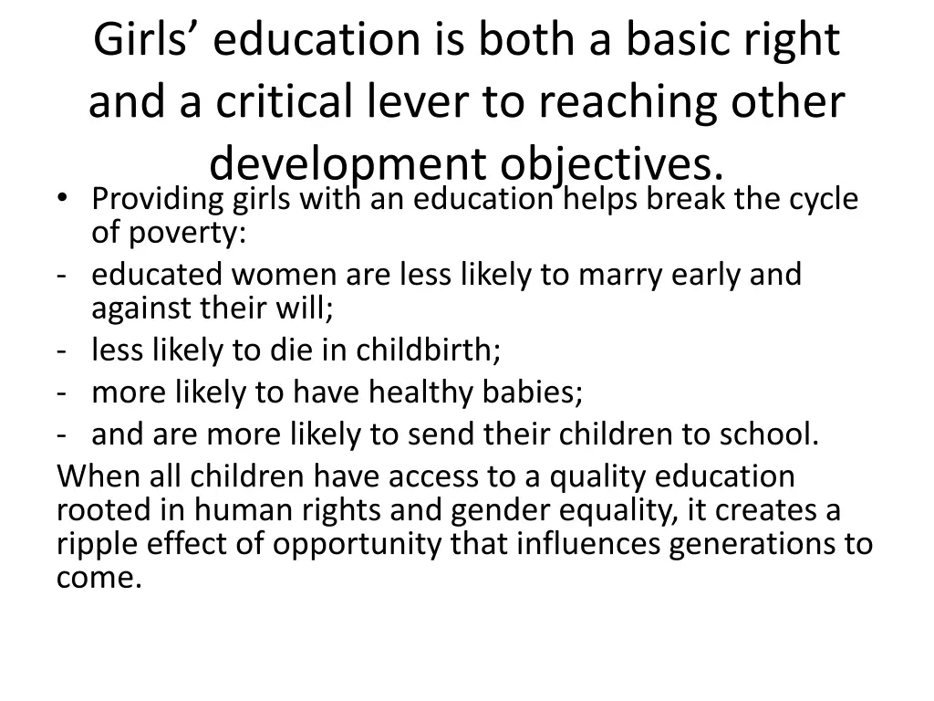 girls education is both a basic right