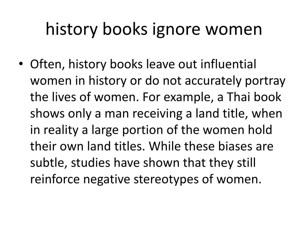history books ignore women