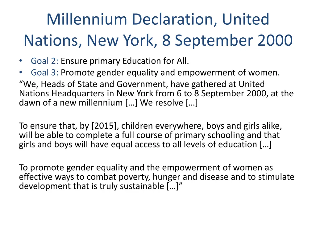 millennium declaration united nations new york