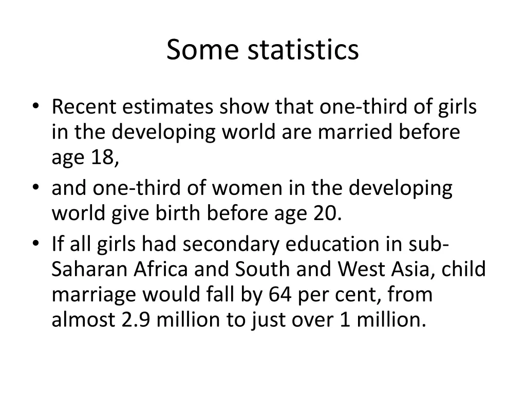 some statistics