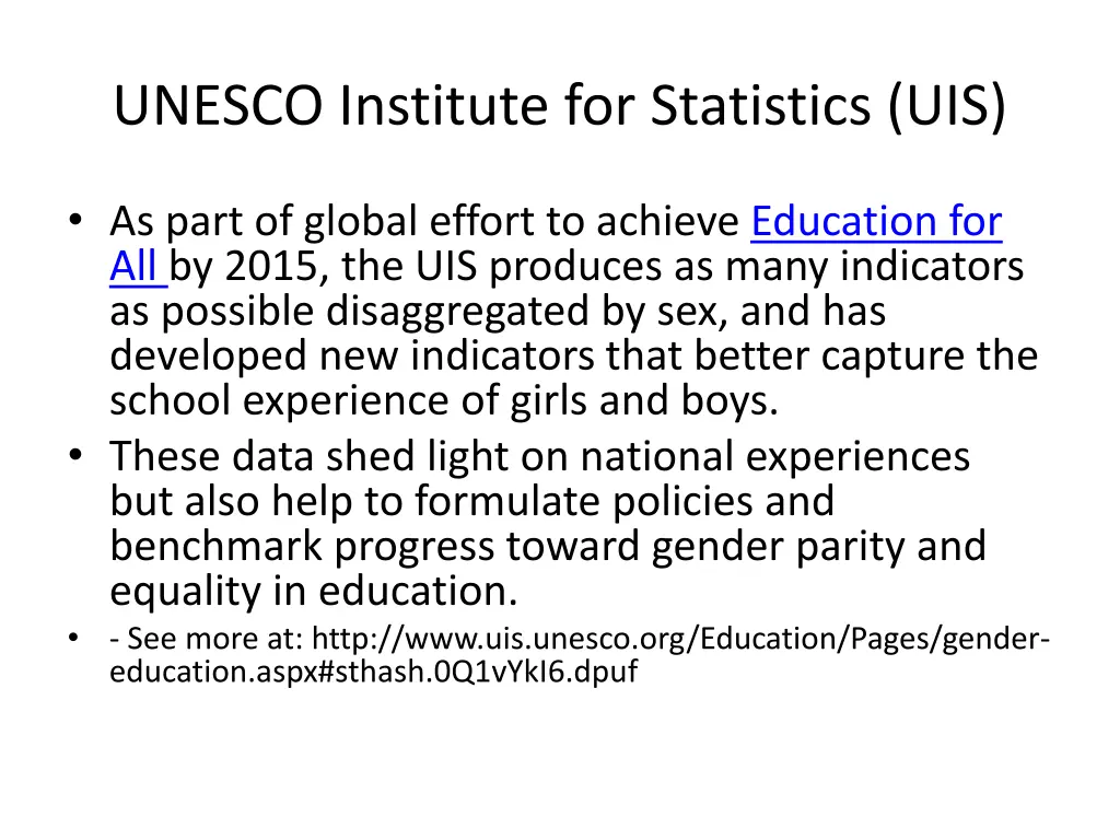 unesco institute for statistics uis