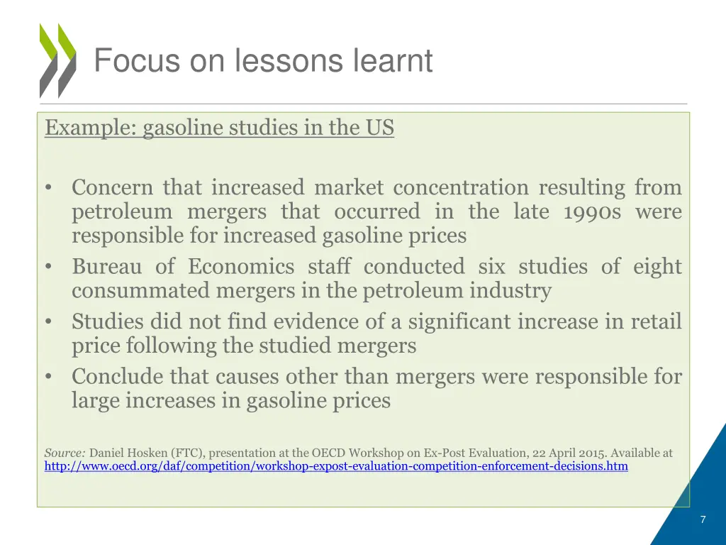focus on lessons learnt