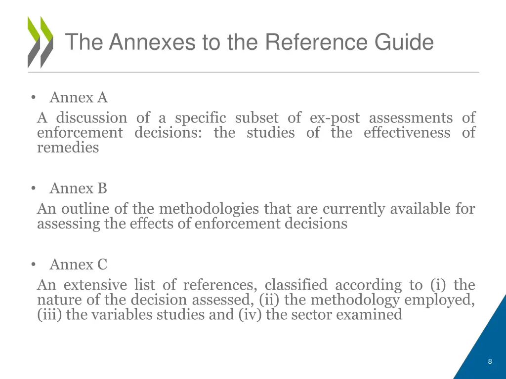 the annexes to the reference guide