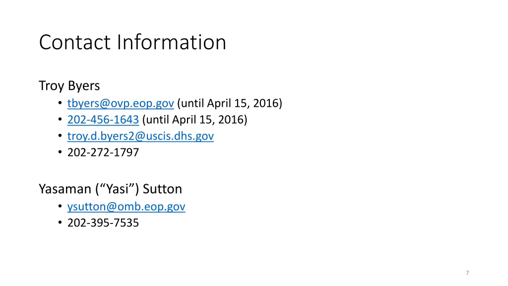contact information