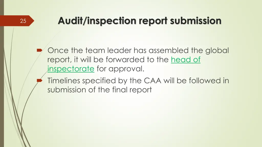 audit inspection report submission