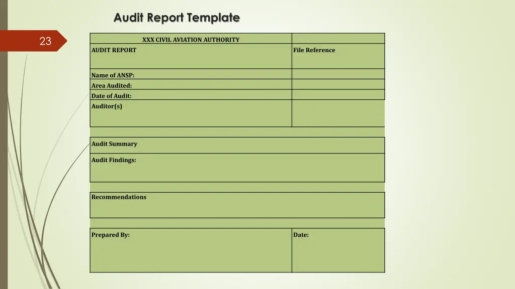 audit report template