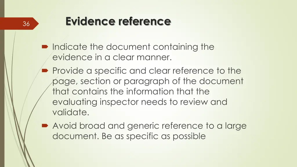 evidence reference
