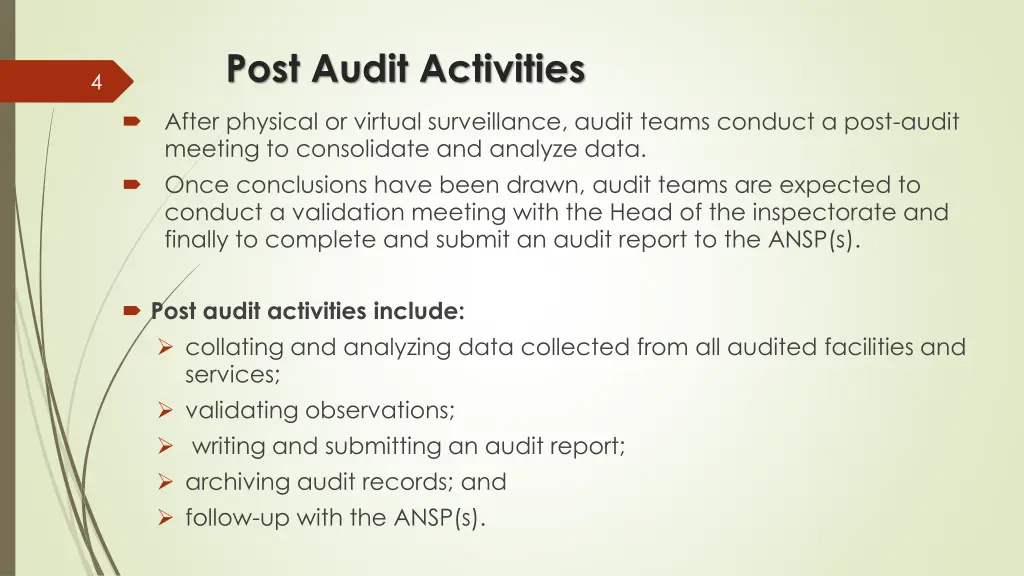 post audit activities 1