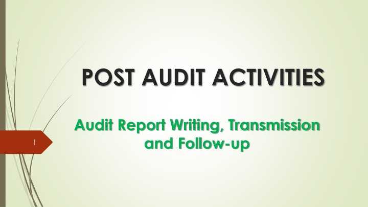 post audit activities