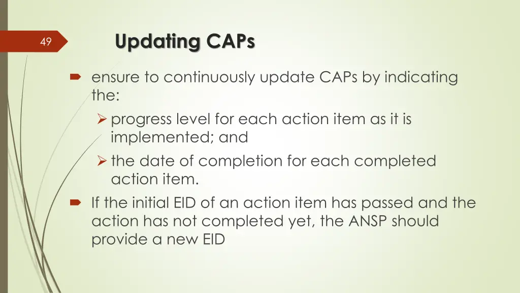 updating caps