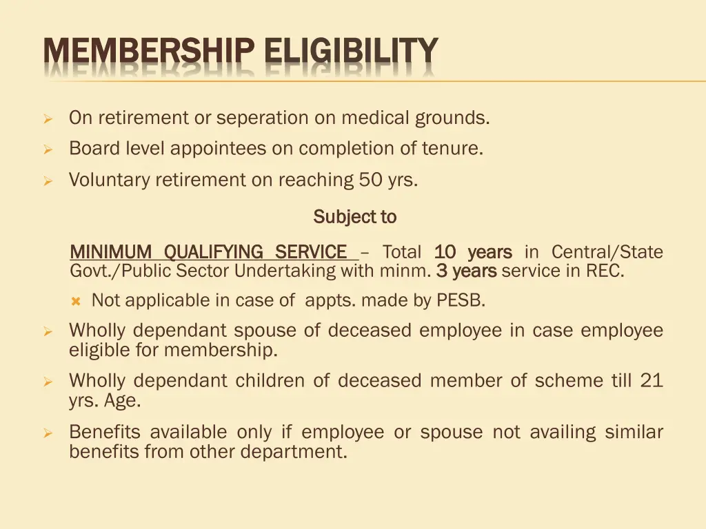 membership membership eligibility