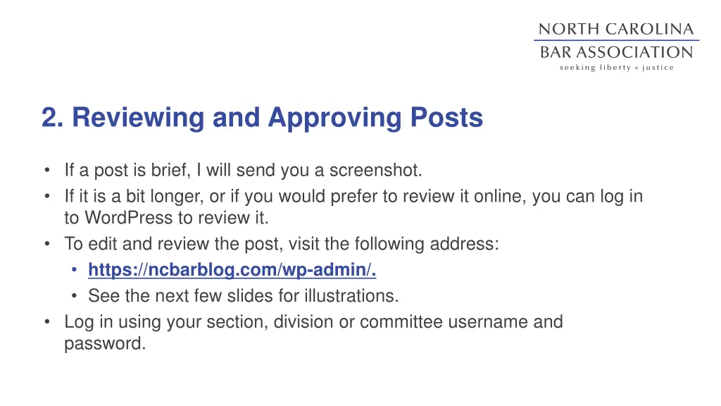2 reviewing and approving posts