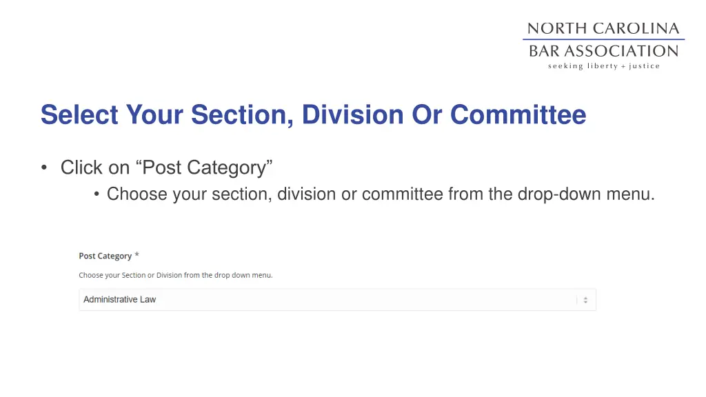 select your section division or committee