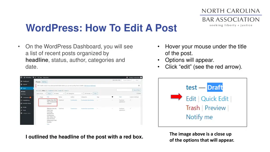 wordpress how to edit a post