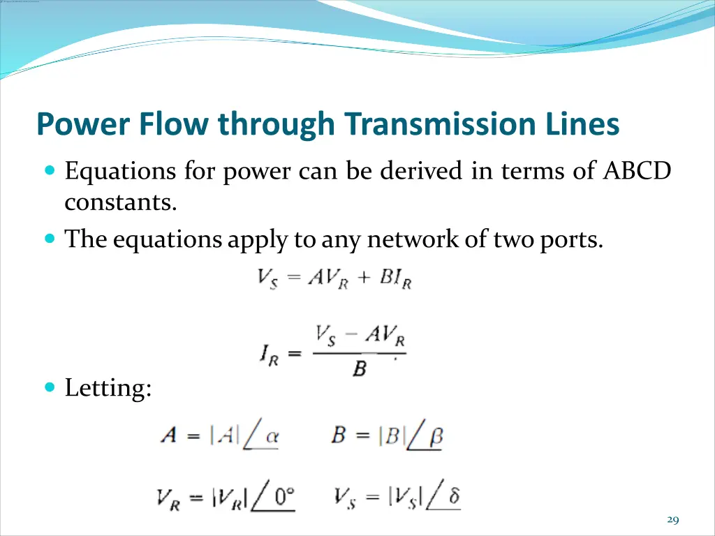 power flow through transmission lines