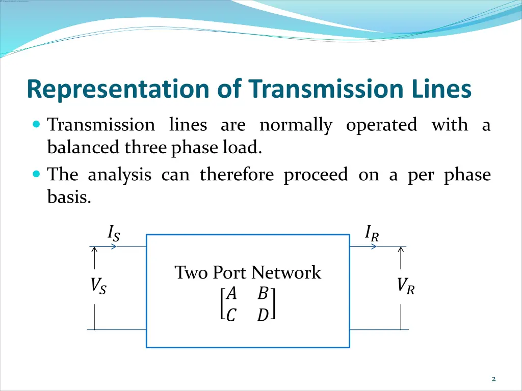 representation of transmission lines
