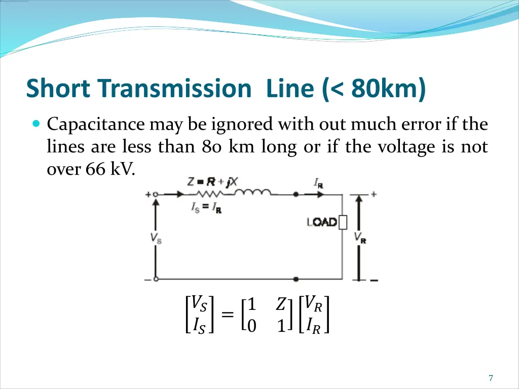 short transmission line 80km