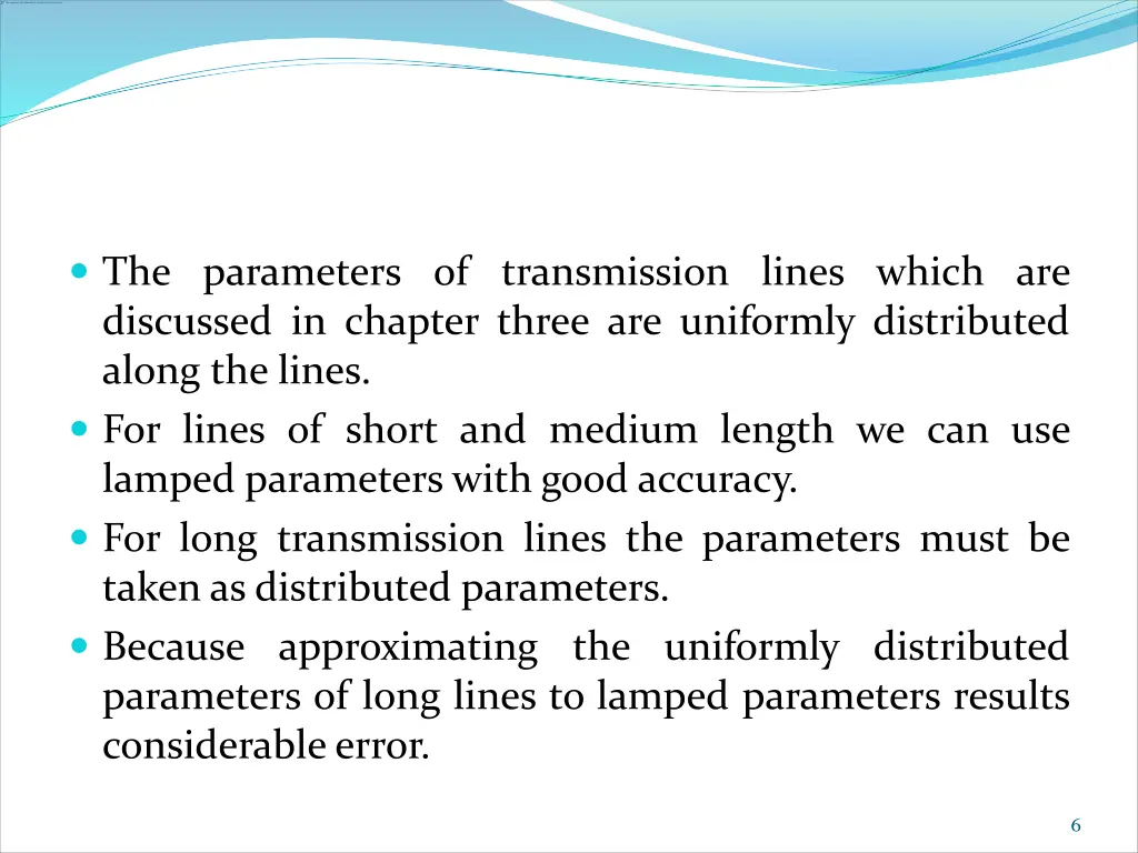 the parameters of transmission lines which