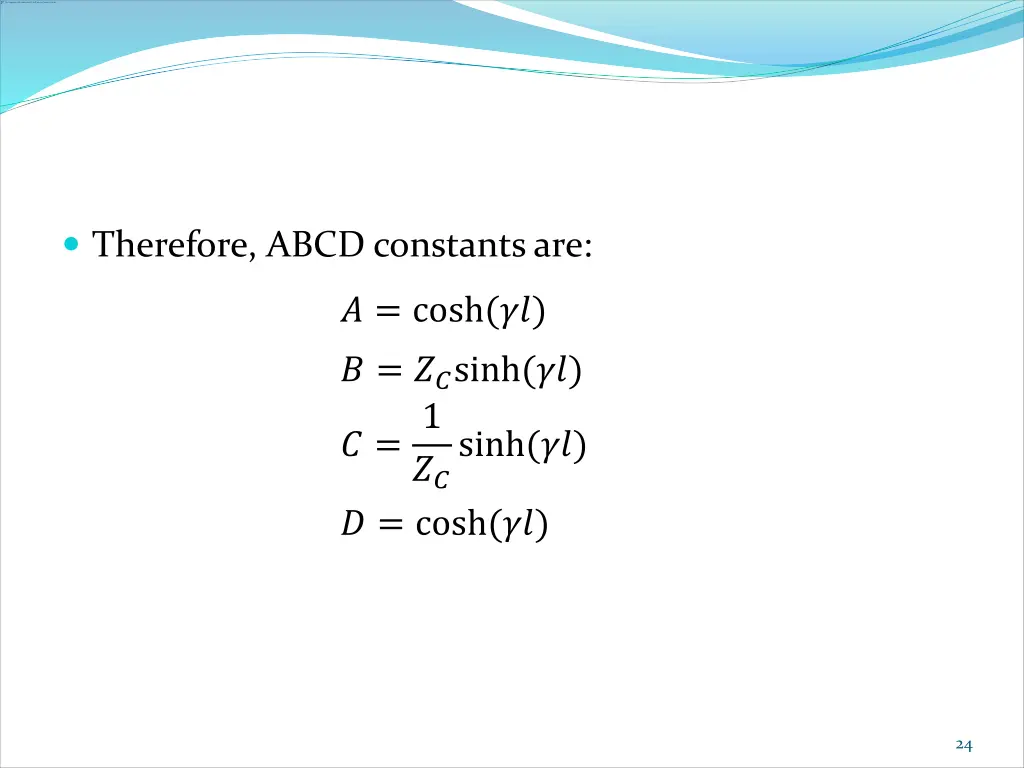 therefore abcd constants are