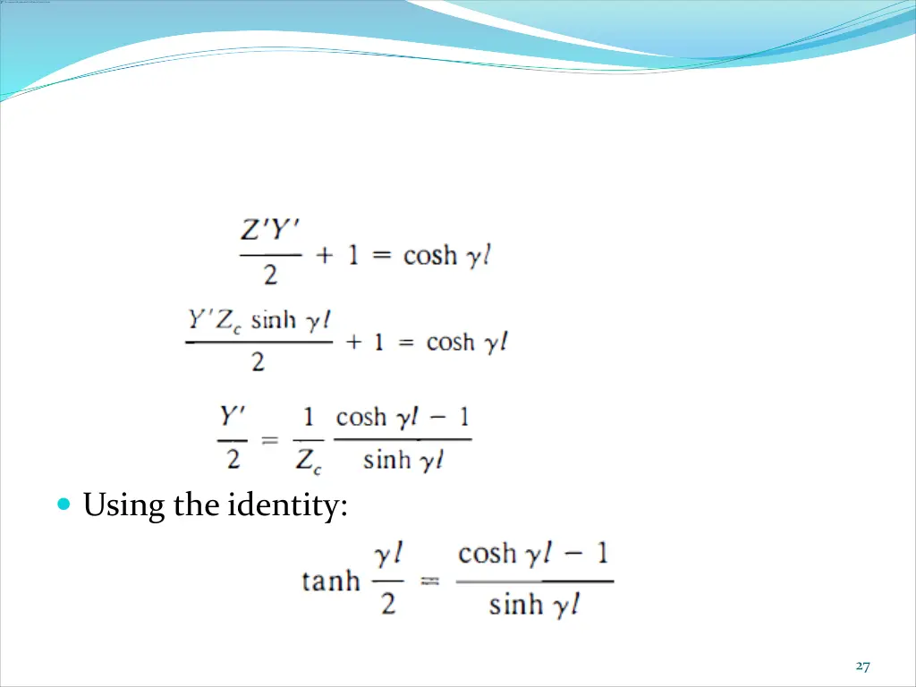 using the identity