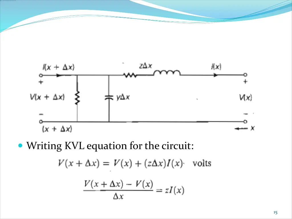 writing kvl equation for the circuit