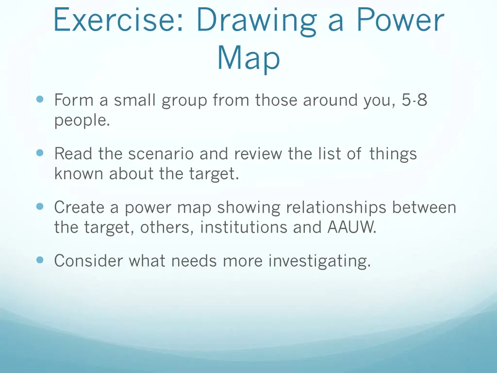 exercise drawing a power map