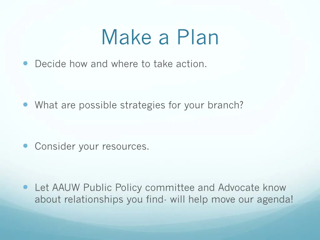make a plan