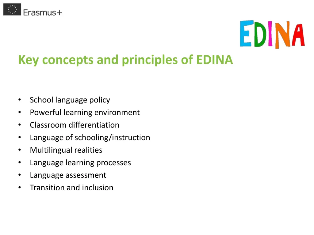key concepts and principles of edina