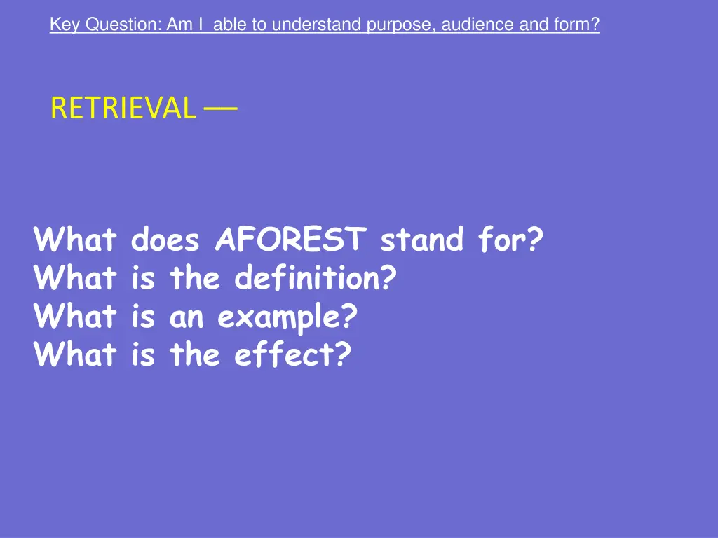 key question am i able to understand purpose
