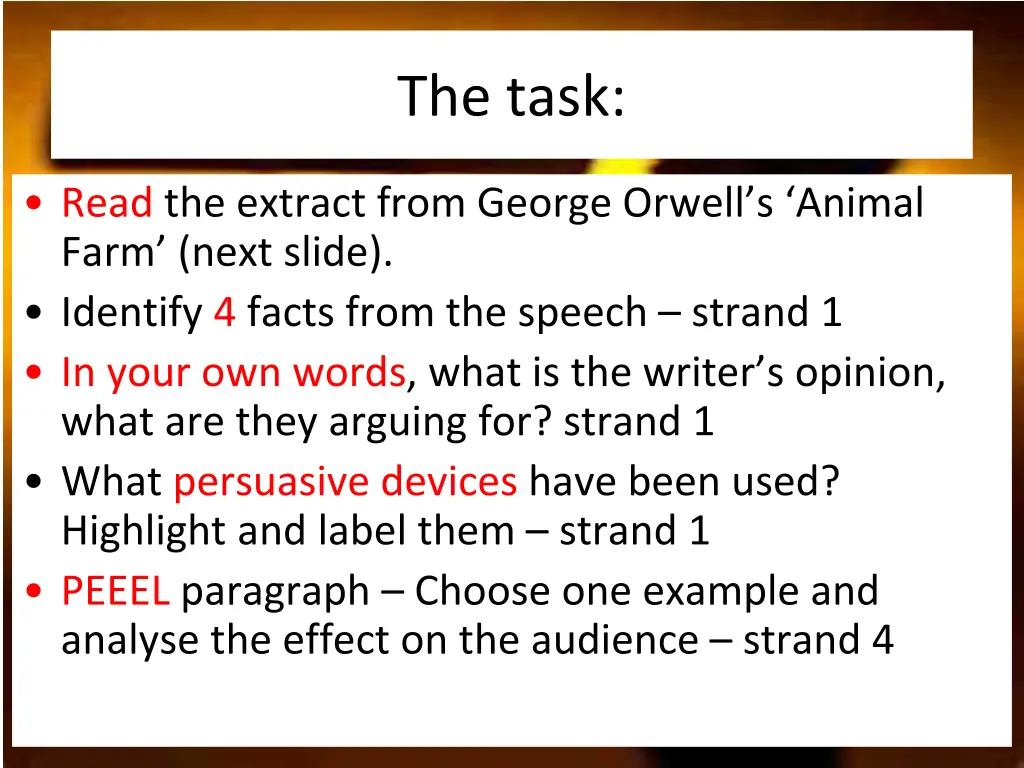 the task