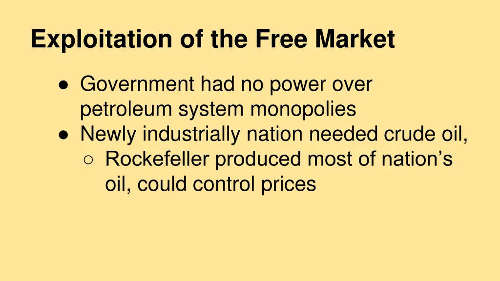 exploitation of the free market