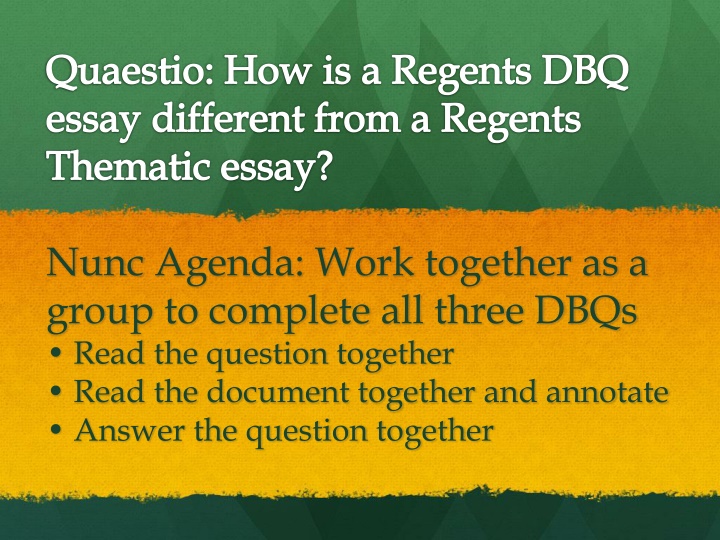 quaestio how is a regents dbq essay different