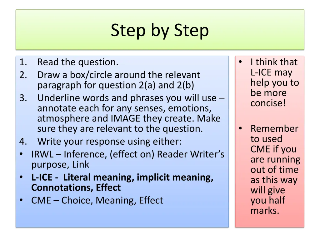 step by step