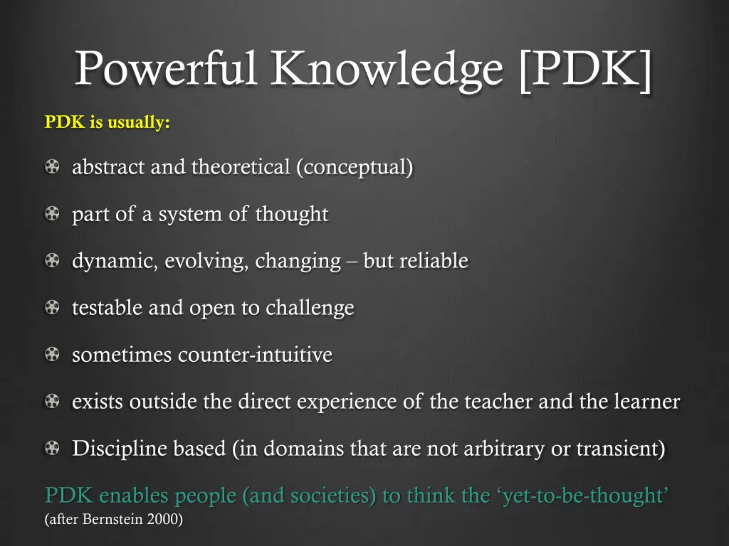 powerful knowledge pdk