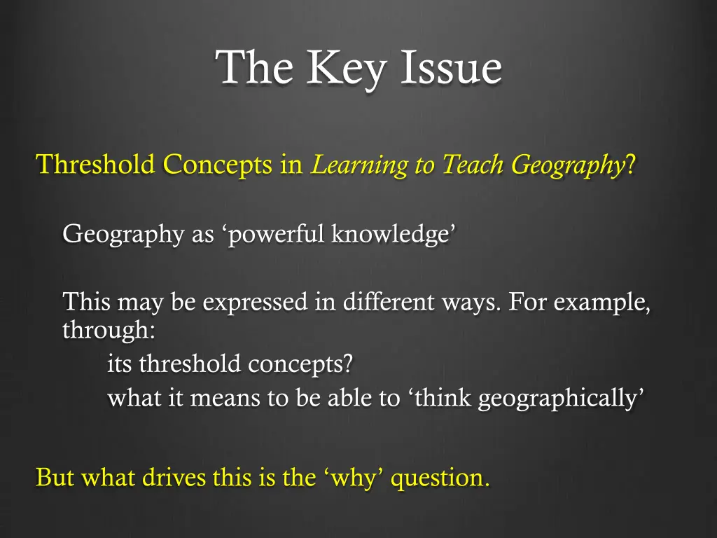the key issue