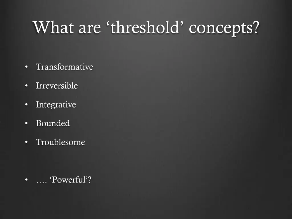 what are threshold concepts