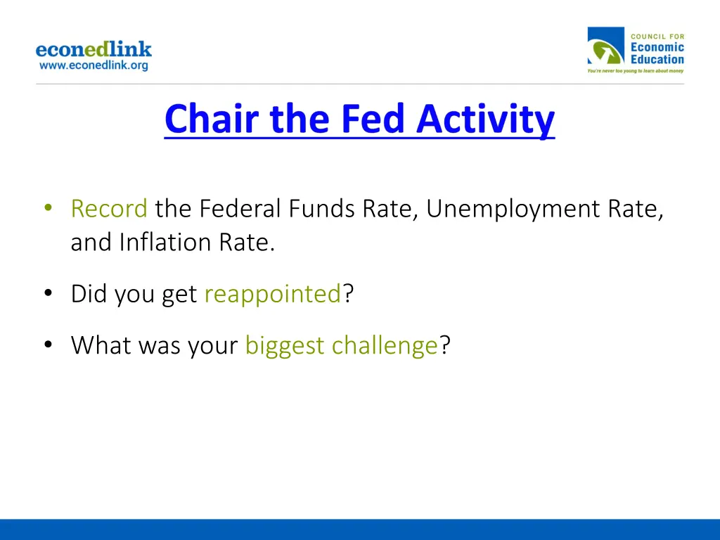 chair the fed activity