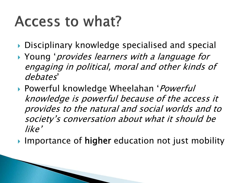 disciplinary knowledge specialised and special