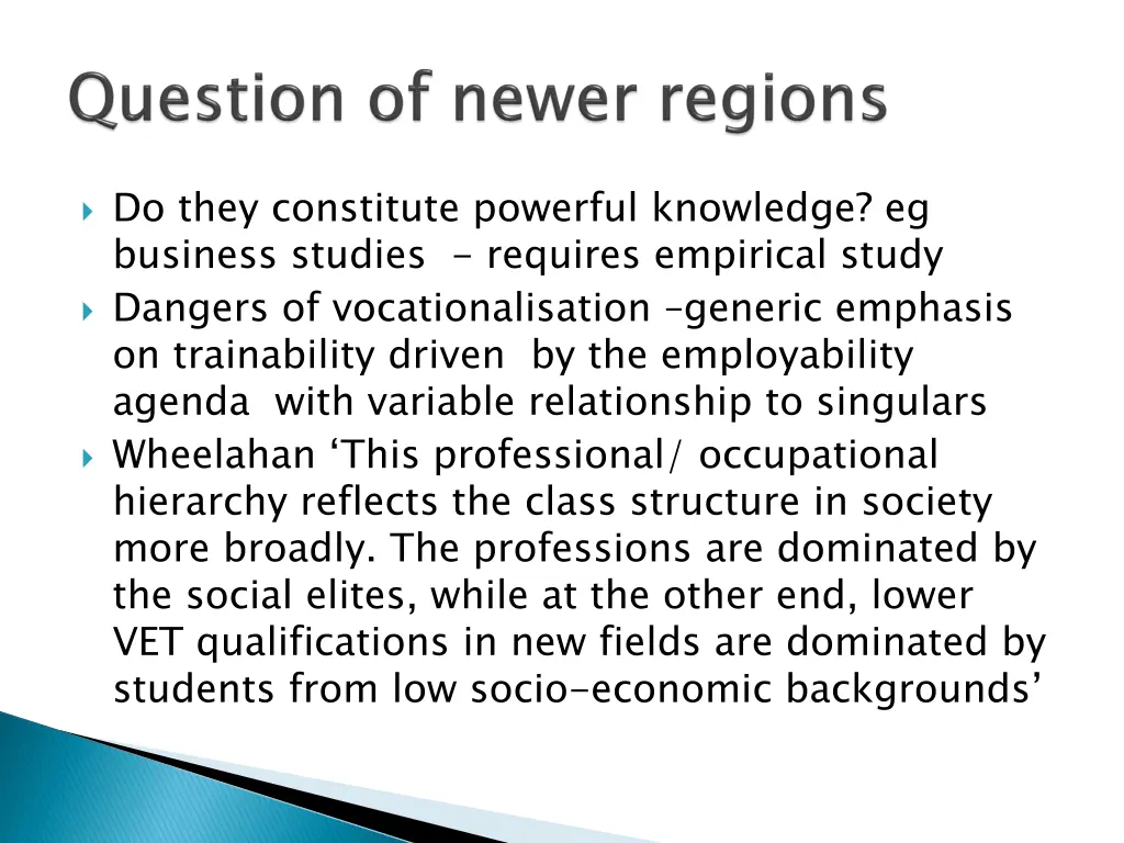 do they constitute powerful knowledge eg business