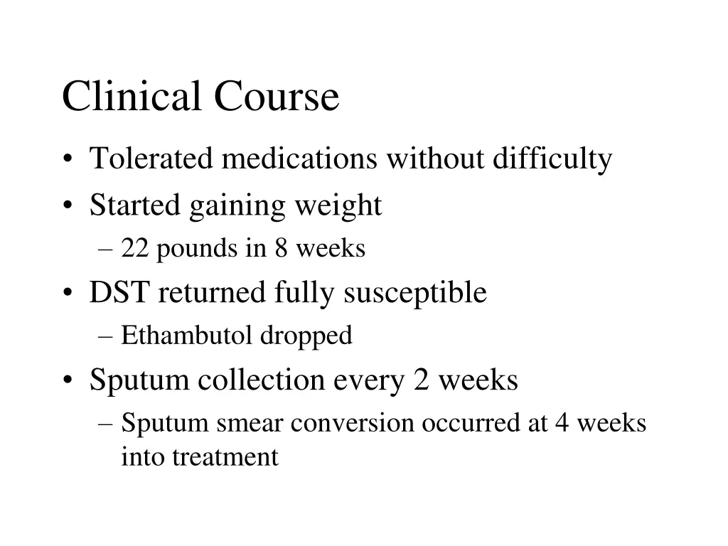 clinical course