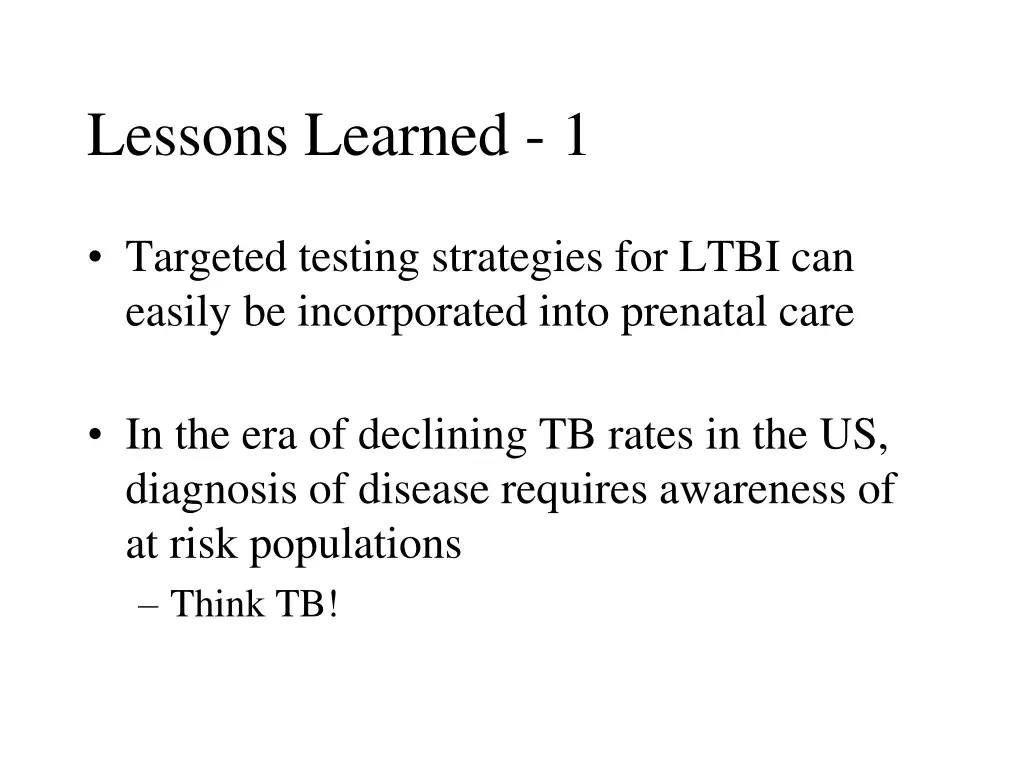 lessons learned 1