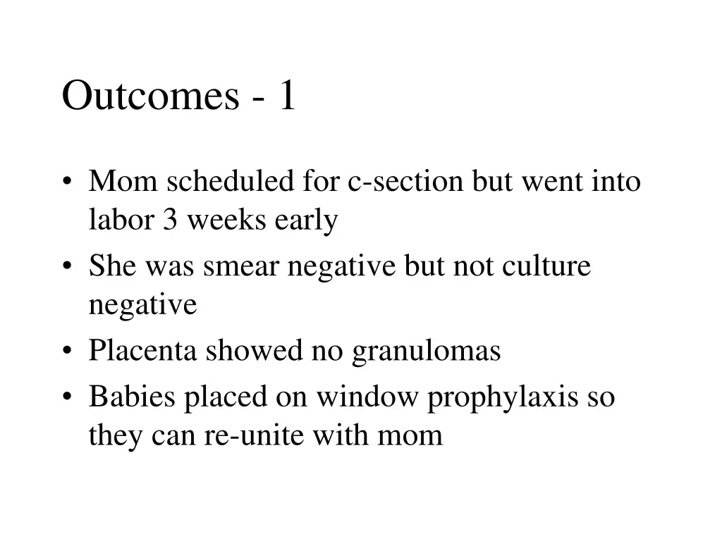 outcomes 1