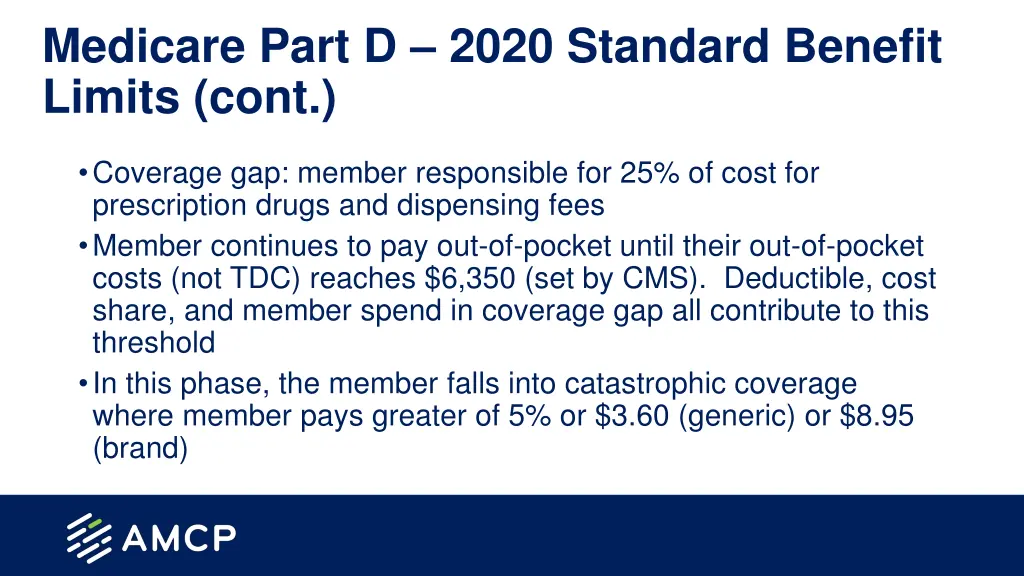medicare part d 2020 standard benefit limits cont