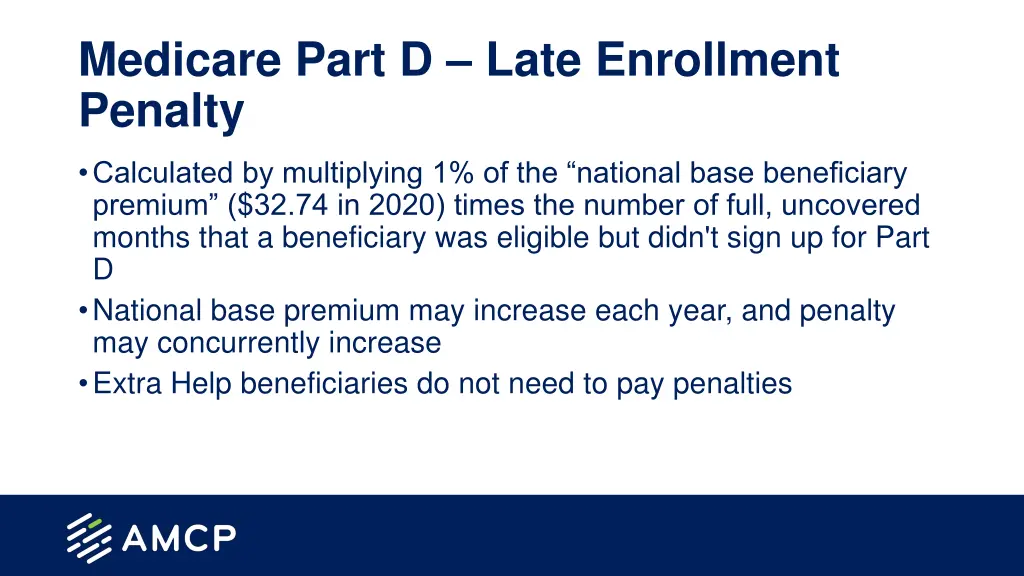 medicare part d late enrollment penalty