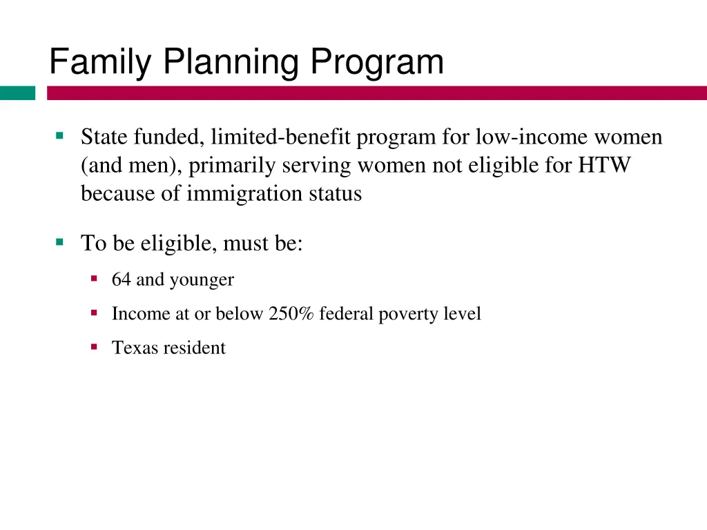 family planning program