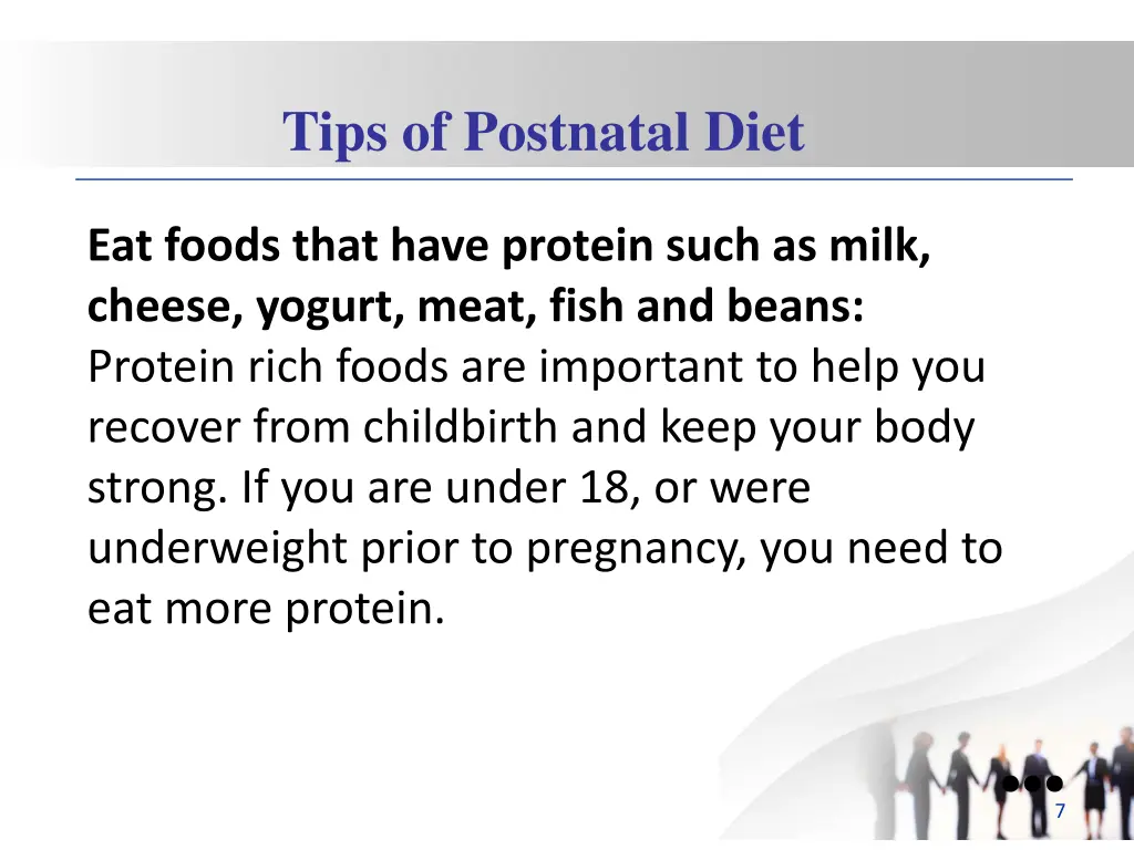 tips of postnatal diet 1