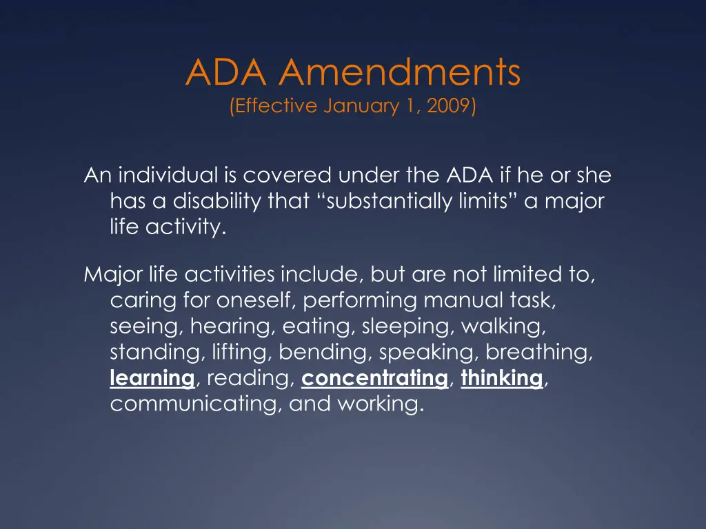 ada amendments effective january 1 2009