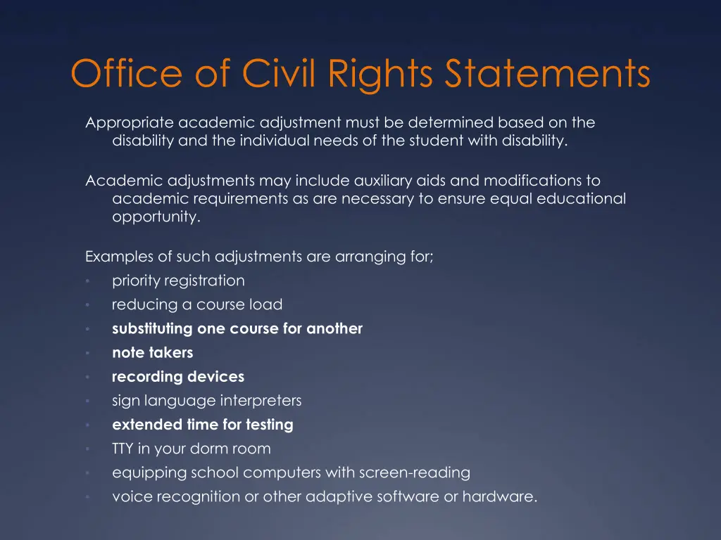 office of civil rights statements